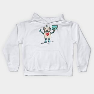 Cute Happy Robot Kids Hoodie